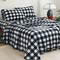 Collections Etc Black And White Buffalo Plaid Fleece Sheet Set